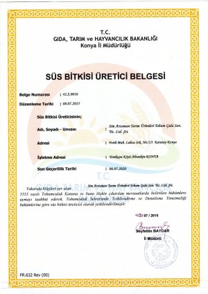 Süs Bitkileri Üretici Belgesi